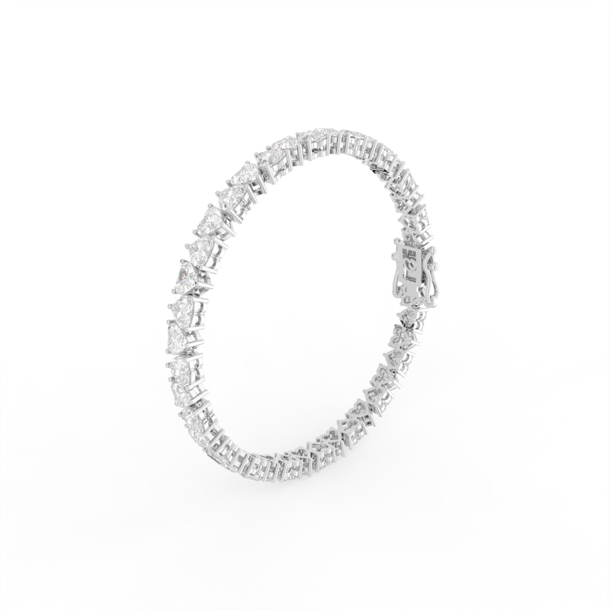 18K Heart Diamond Bracelet — 3D VIEW