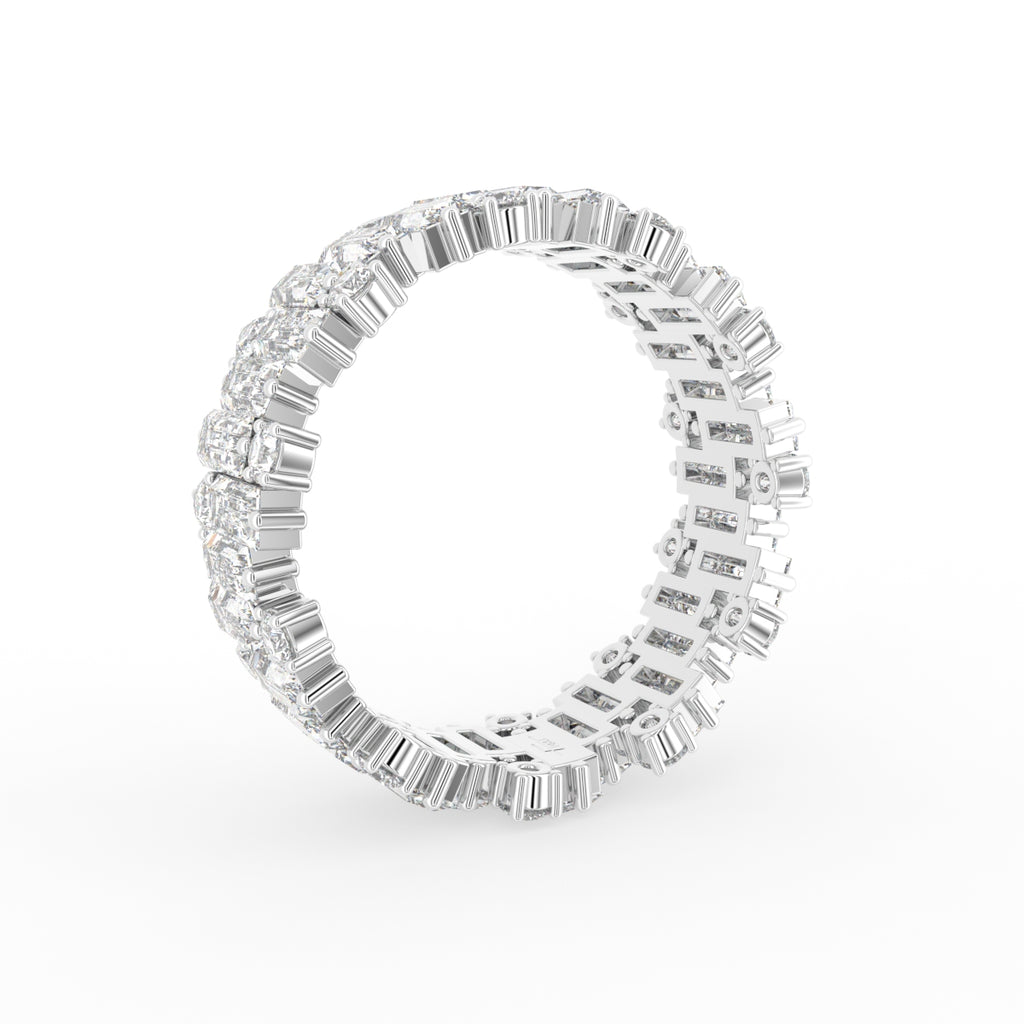 18K White Gold Baguette Eternity Diamond Ring — 3D VIEW