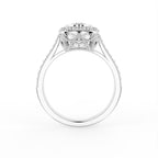 18K Halo Solitaire Diamond Engagement Ring — FRONT