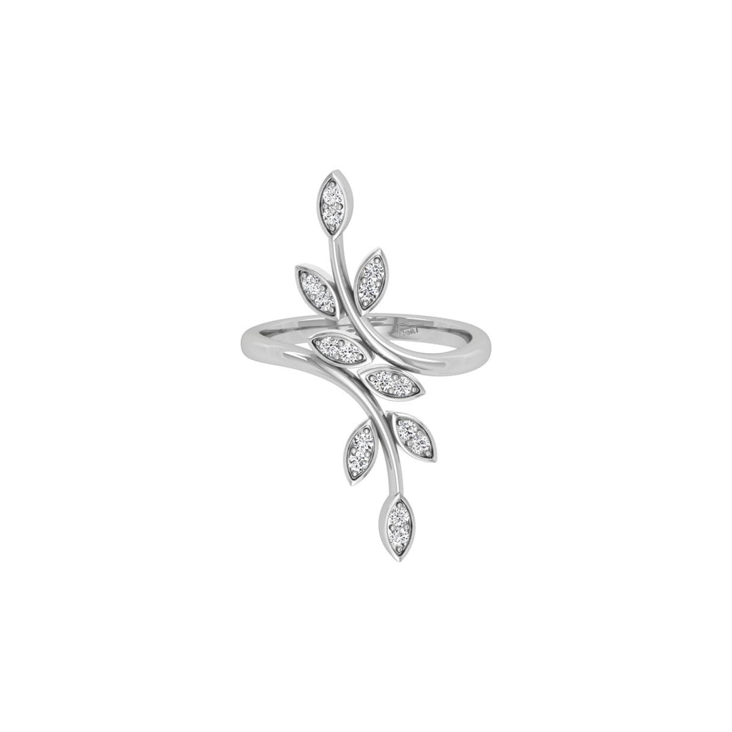 14K Floral Diamond Ring — TOP