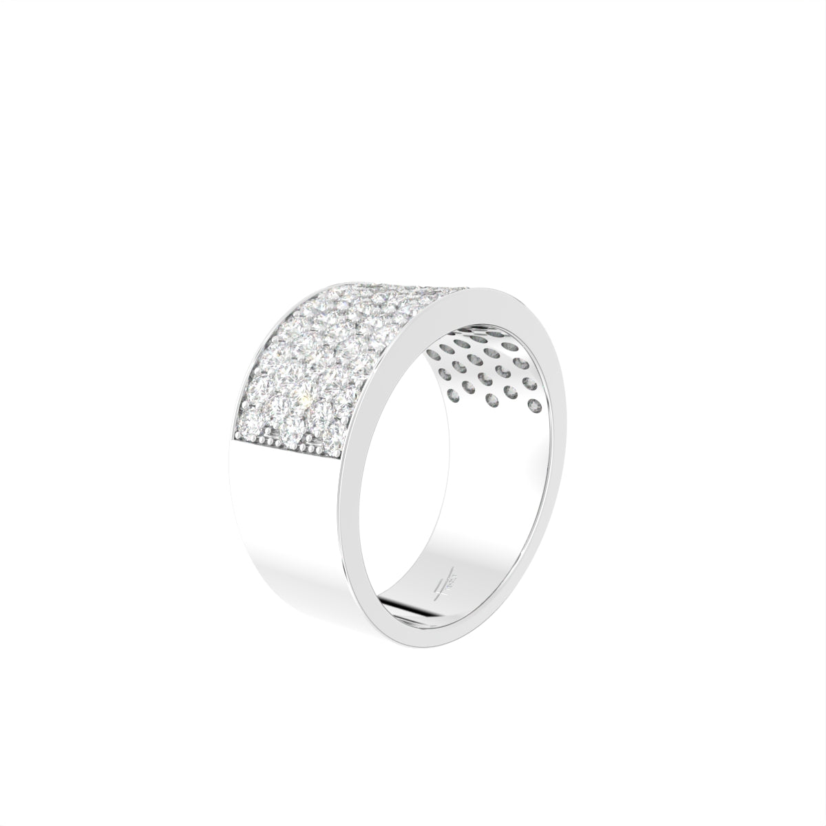 18K Bespoke Pave Diamond Ring — 3D VIEW