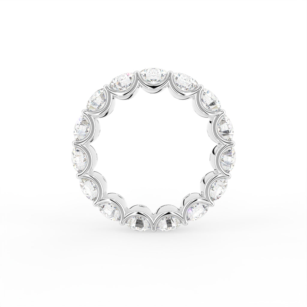 14K White Gold Eternity Round Diamond Ring — FRONT