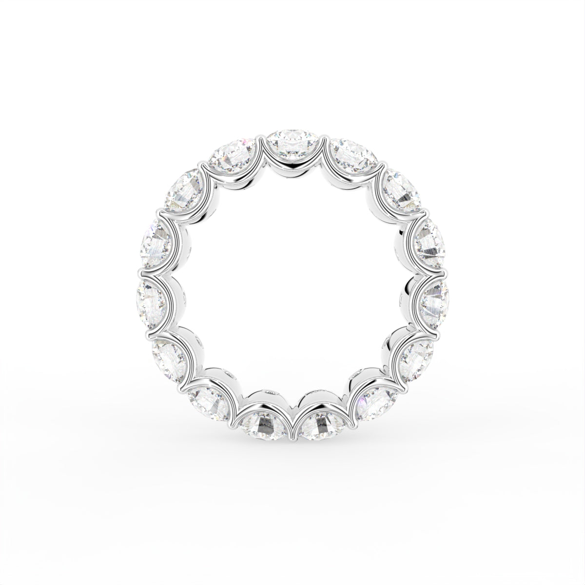 14K White Gold Eternity Round Diamond Ring — FRONT