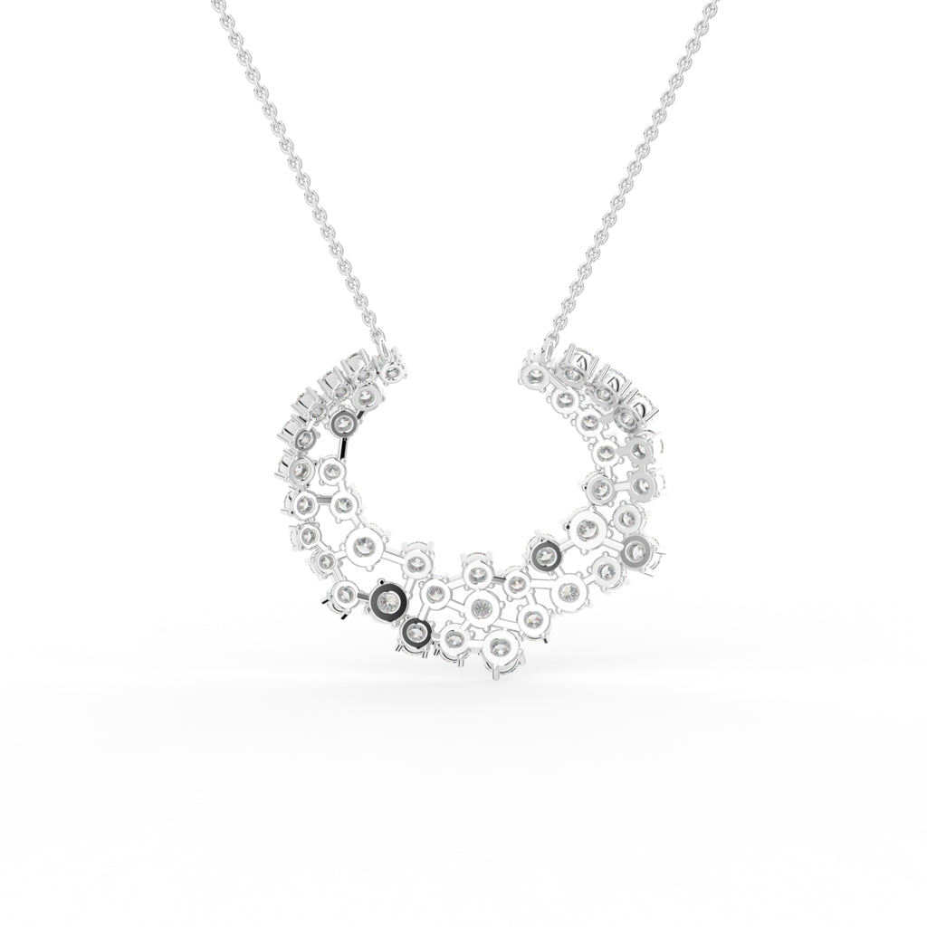 18K Abstract Cluster Round Diamond Pendant — BACK