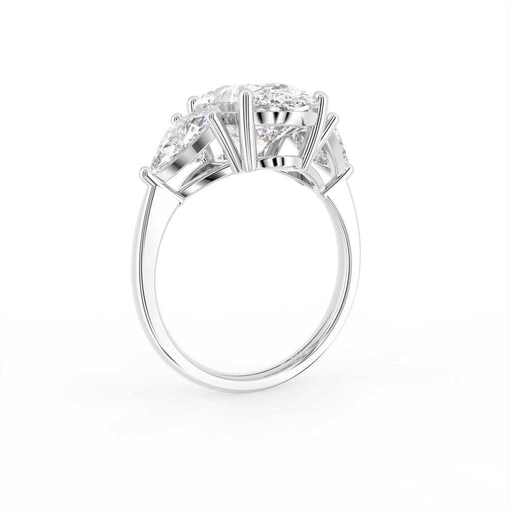 vimg:Z00565|18K White Gold Trilogy Oval Diamond Ring — 3D VIEW
