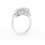vimg:Z00565|18K White Gold Trilogy Oval Diamond Ring — 3D VIEW