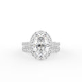 18K Halo Oval Diamond Engagement Ring — TOP