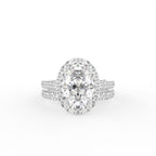 18K Halo Oval Diamond Engagement Ring — TOP