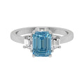 18K White Gold Trilogy Radiant Diamond Ring — TOP