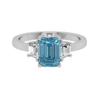18K White Gold Trilogy Radiant Diamond Ring — TOP