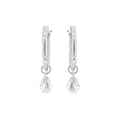 18K Pear Diamond Hoop Earrings — TOP
