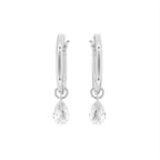 18K Pear Diamond Hoop Earrings — TOP