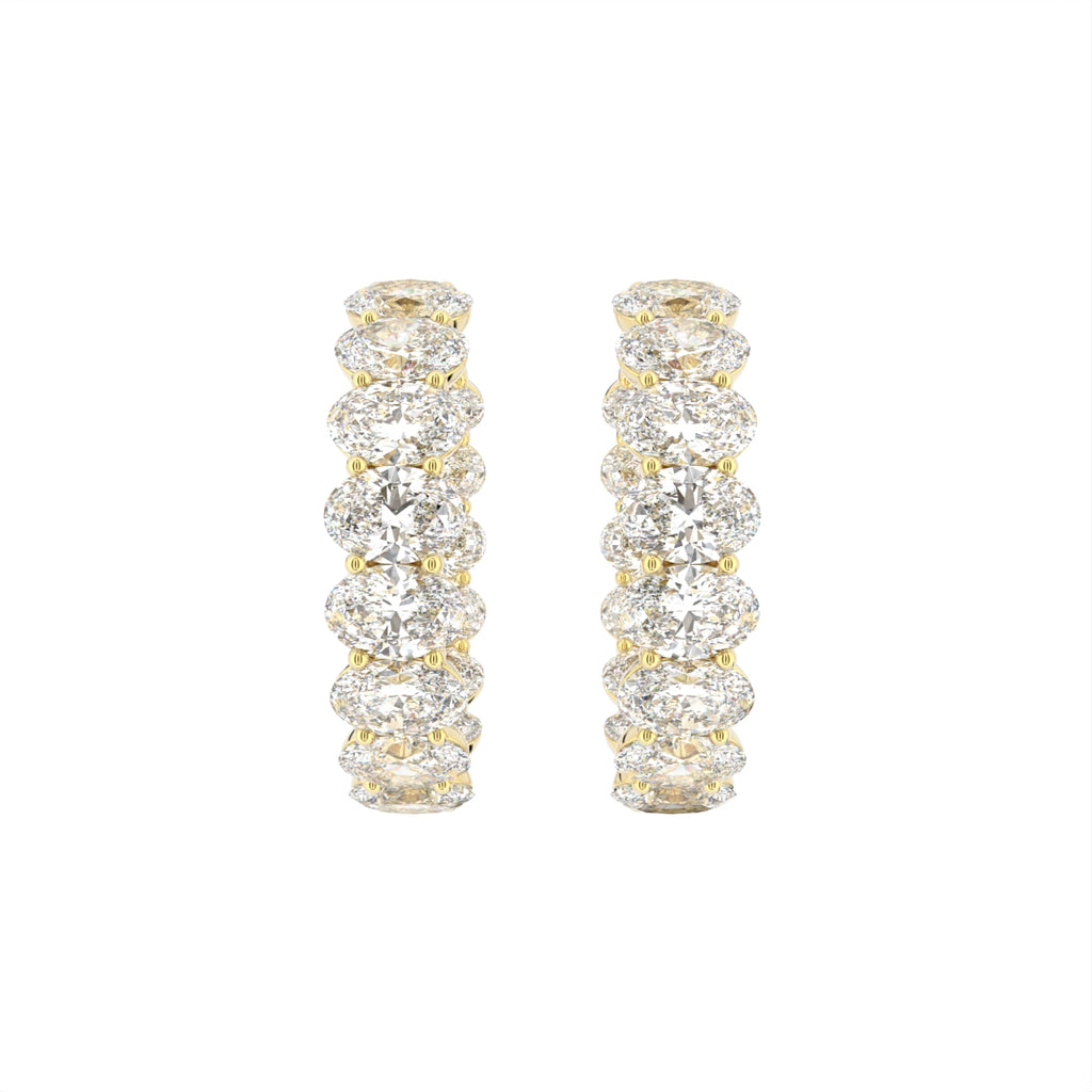 18K Diamond Hoop Earrings — TOP