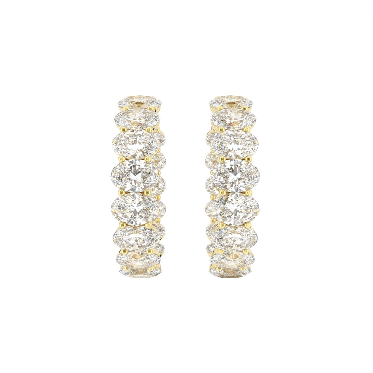 18K Diamond Hoop Earrings — TOP