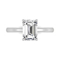18K Solitaire Emerald-Cut Diamond Ring — TOP