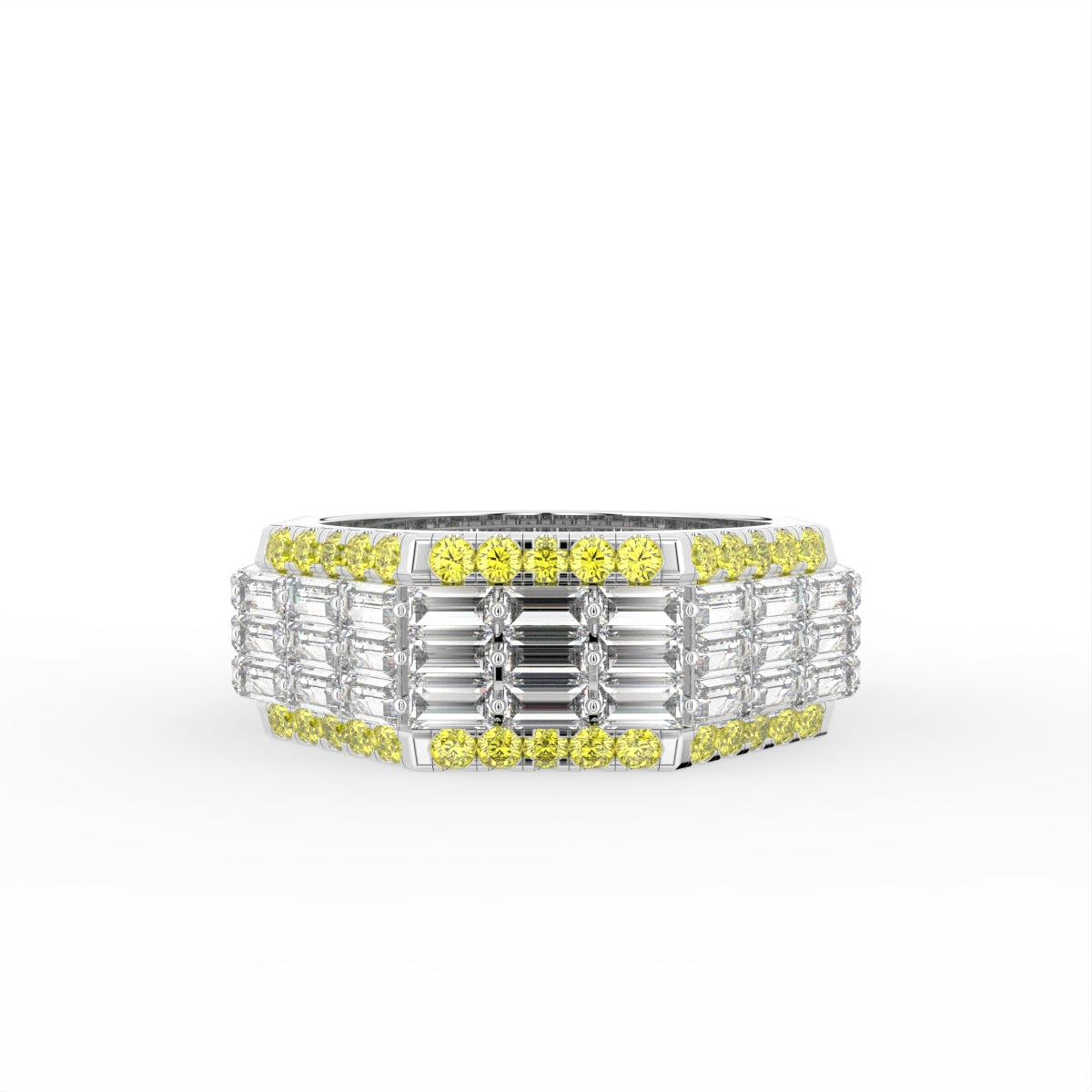 18K White Gold Baguette Diamond Ring — TOP