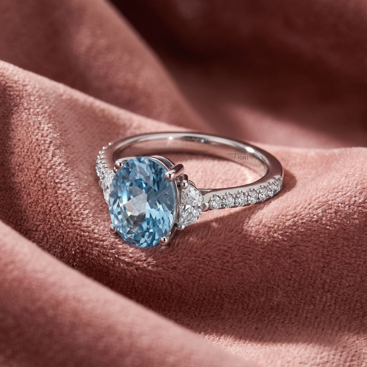 18K Halo Oval Diamond Ring — AI cloth, in-house