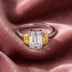 18K Trilogy Emerald Diamond Ring — AI cloth, in-house
