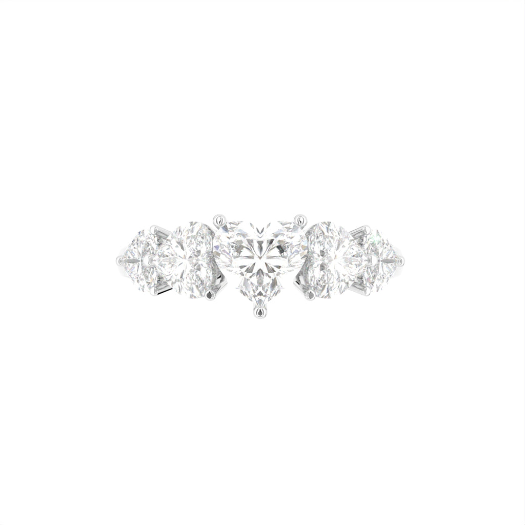 18K Bespoke Heart Diamond Ring — TOP