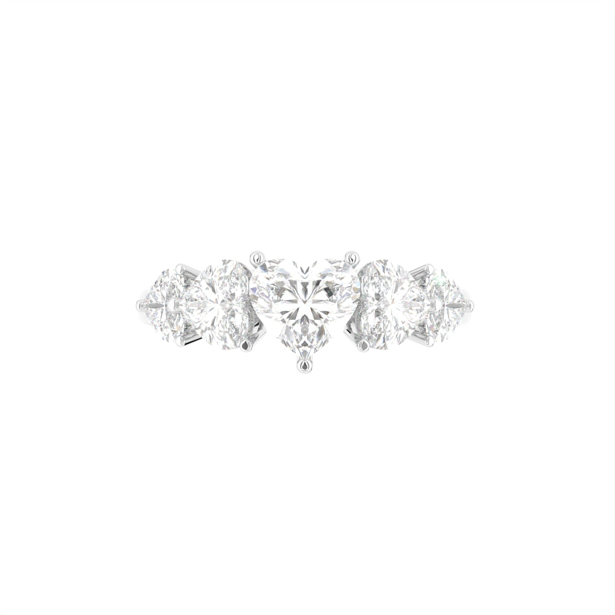 18K Bespoke Heart Diamond Ring — TOP