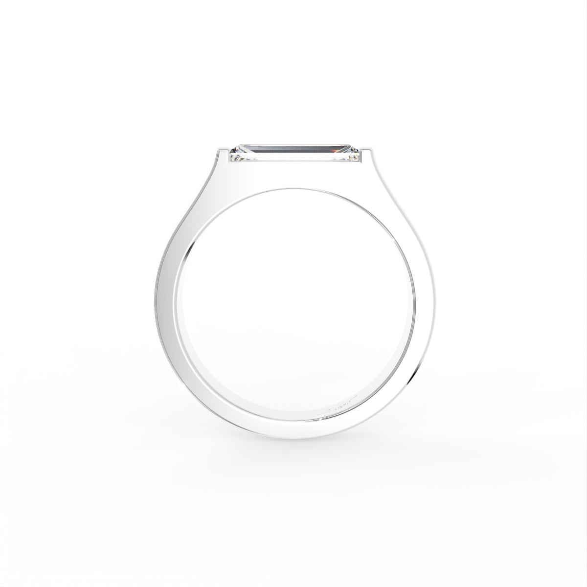 18K Bespoke Baguette Diamond Ring — FRONT