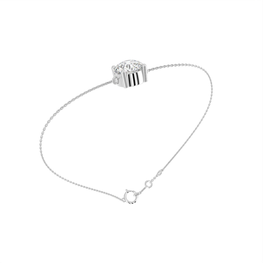 18K Gold Round Diamond Bracelet — 3D VIEW