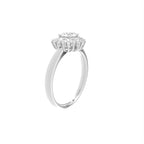 18K Halo Round Diamond Engagement Ring — 3D VIEW