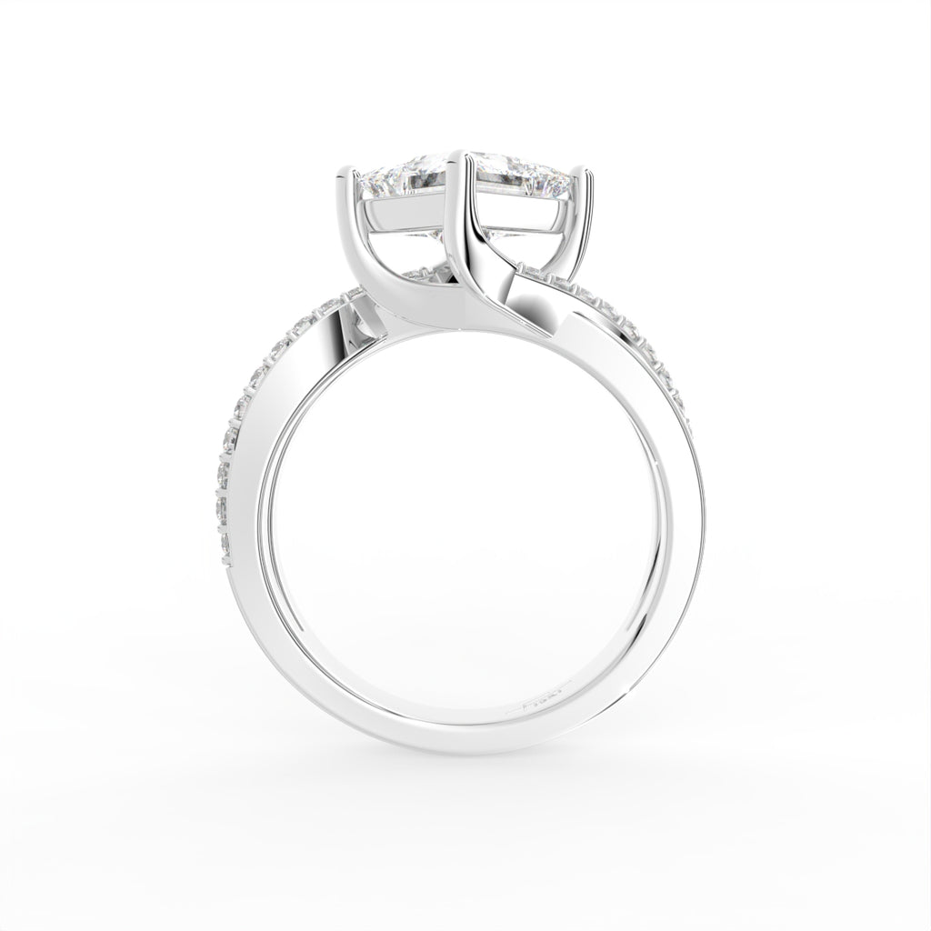 vimg:Z00227|18K Princess Diamond Solitaire Engagement Ring — FRONT