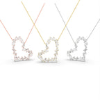 vimg:FJ4806|vimg:FJ4807|14K White Gold Heart Marquise Diamond Pendant — 3 COLOR