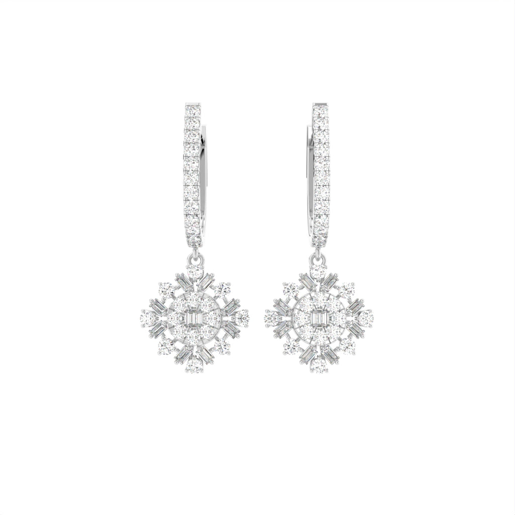 18K Drop Diamond Earrings — TOP
