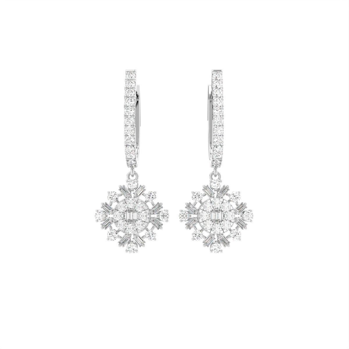 18K Drop Diamond Earrings — TOP