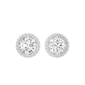 18K Halo Solitaire Diamond Stud Earrings — TOP