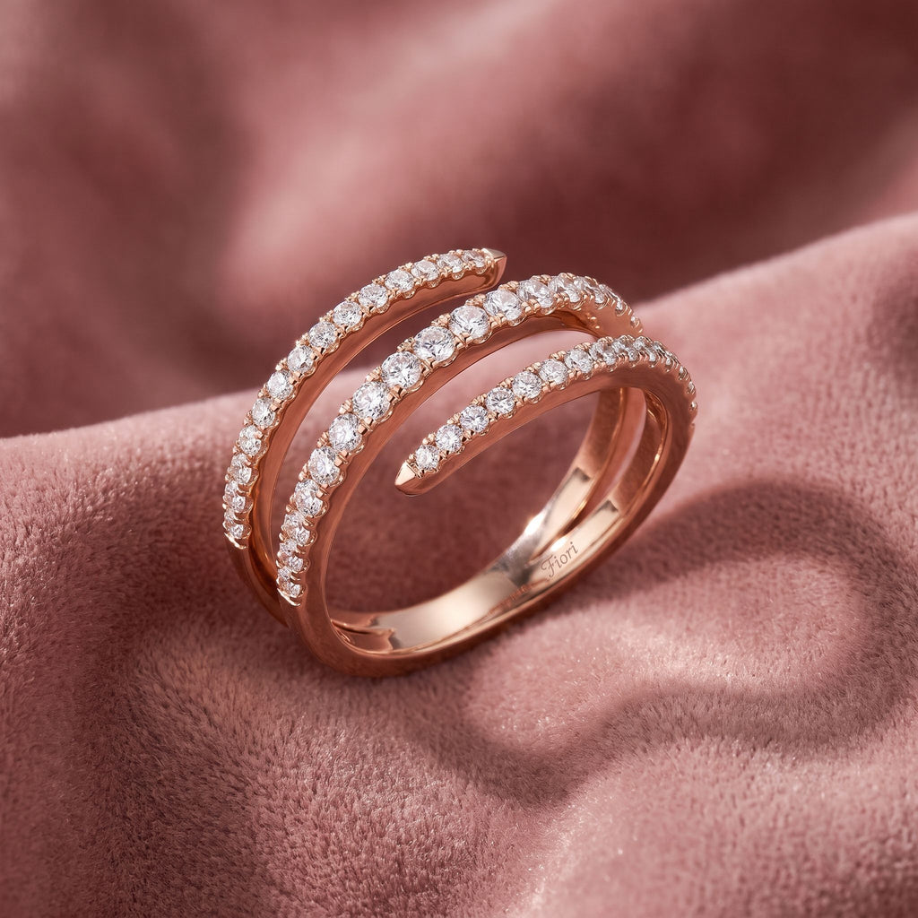 18K Bespoke Round Diamond Band Ring — AI cloth, in-house