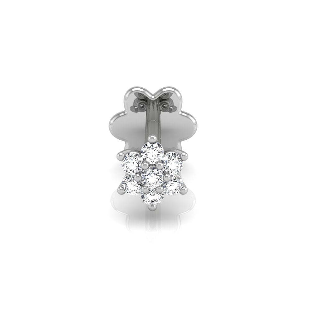 18K Flower Diamond Piercing Earrings — TOP