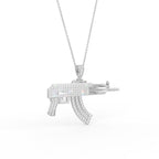 vimg:FJ6352|vimg:FJ6353|vimg:FJ6354|18K Gun Round Diamond Pendant — 3D VIEW