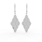 Sterling Silver Round Diamond Earrings — FRONT/BACK