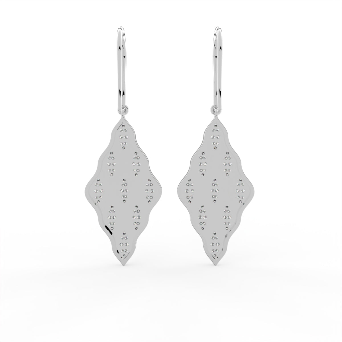 Sterling Silver Round Diamond Earrings — FRONT/BACK