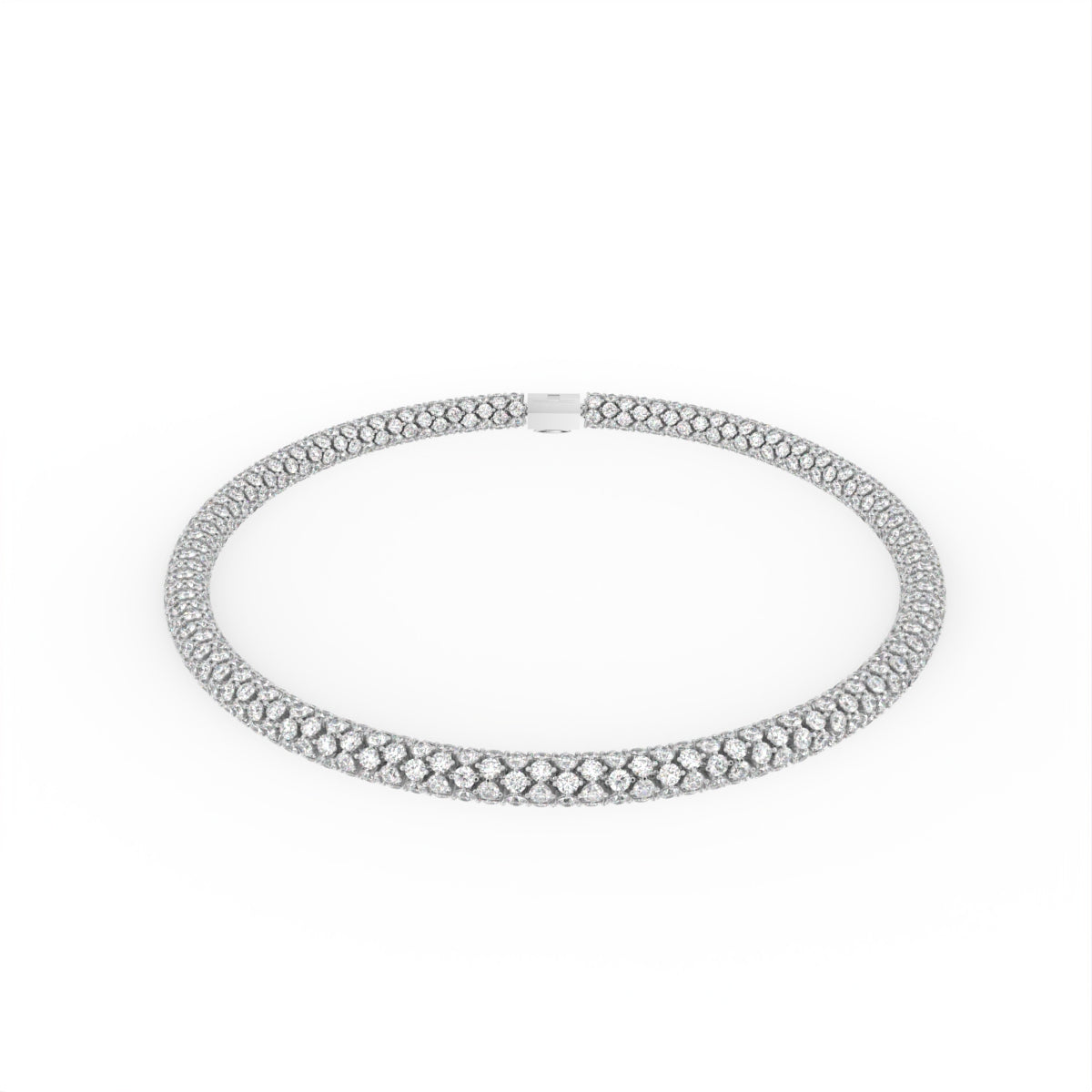 Sterling Silver Diamond Necklace — IMAGE URL