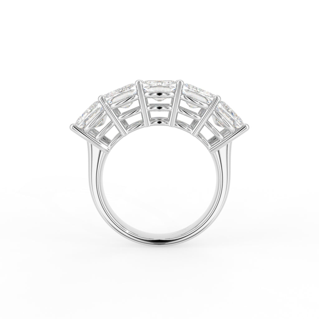 18K White Gold Eternity Ashoka Diamond Ring — FRONT