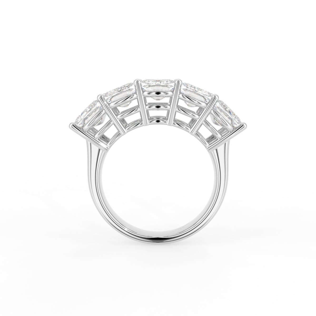 18K White Gold Eternity Ashoka Diamond Ring — FRONT