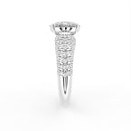 18K White Gold Oval Diamond Engagement Ring — SIDE