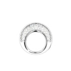 14K White Gold Baguette Diamond Dome Ring — FRONT