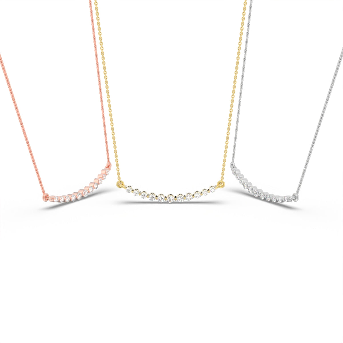 18K Geometric Round Diamond Pendant — 3 COLOR