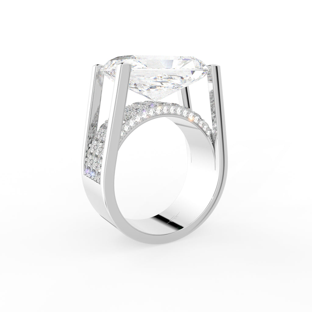 18K Bespoke Solitaire Diamond Ring — 3D VIEW