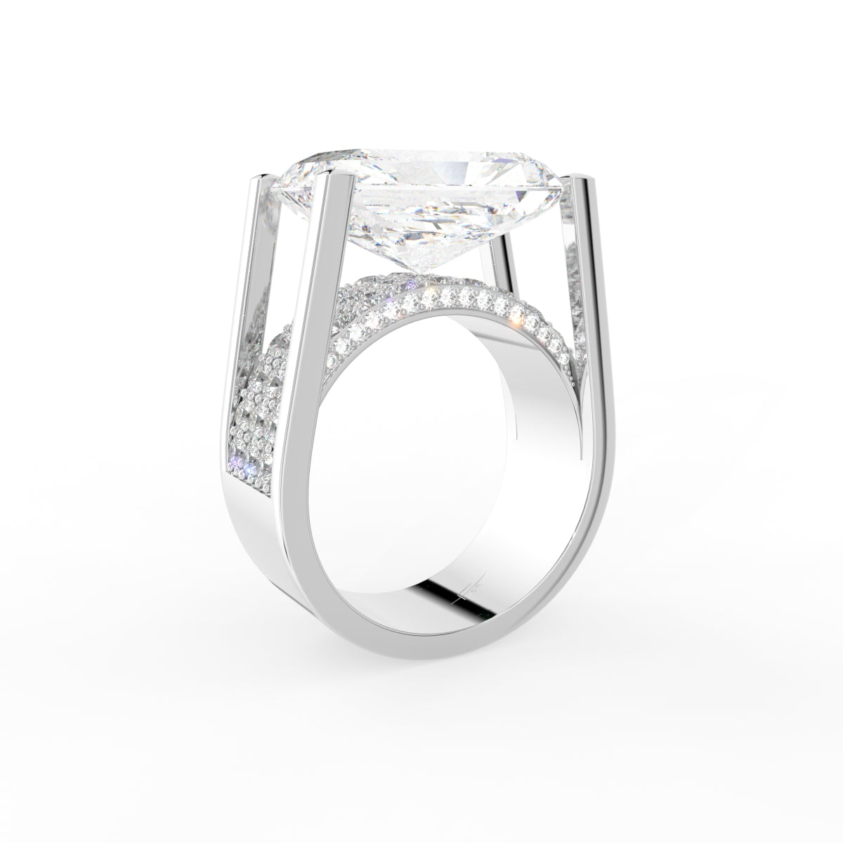 18K Bespoke Solitaire Diamond Ring — 3D VIEW