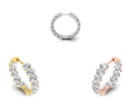18K Diamond Hoop Earrings — 3 COLOR