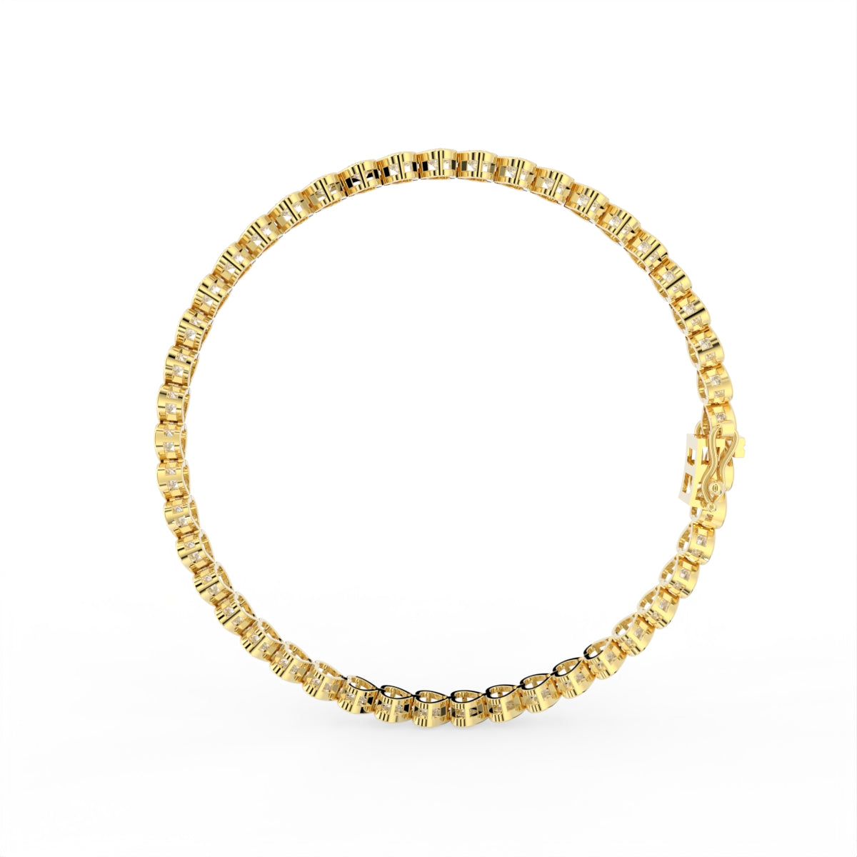 Sterling Silver Diamond Bracelet — FRONT/BACK