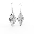 Sterling Silver Round Diamond Earrings — 3D / RIGHT