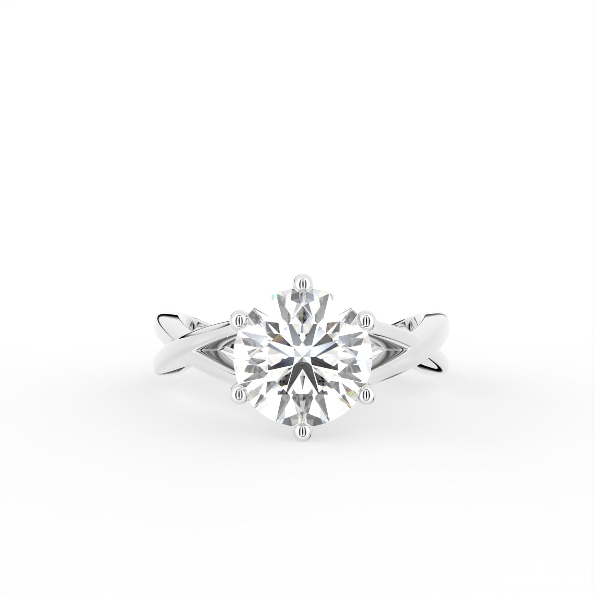 18K Solitaire Diamond Engagement Ring — TOP