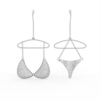 Sterling Silver Round Diamond Earrings — TOP